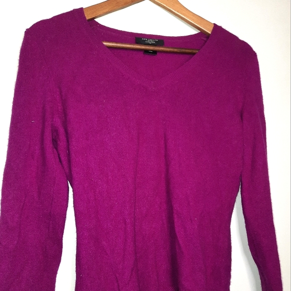 Ann Taylor Cashmere Purple/ deep pink Sweater - Picture 1 of 6